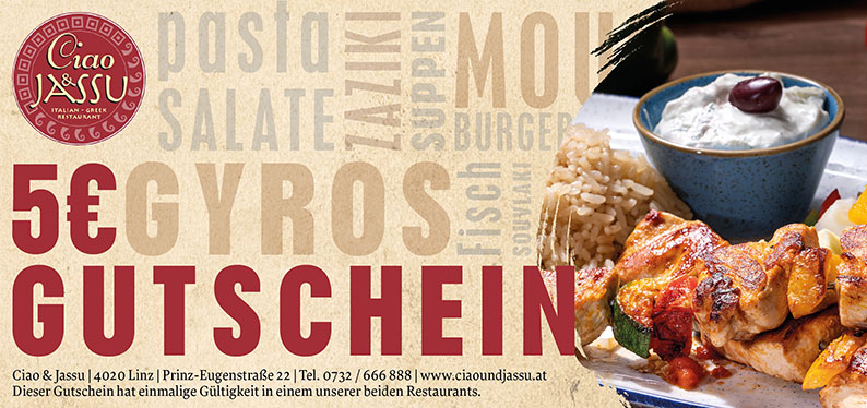 5-Euro-Gutschein von Ciao & Jassu